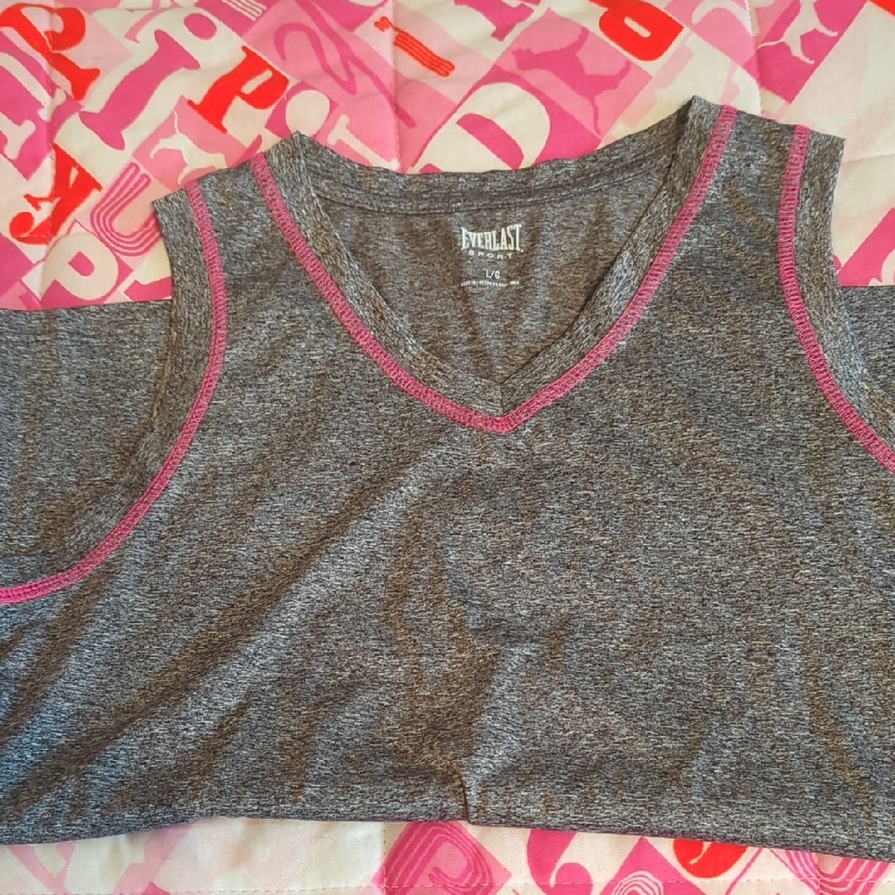 Everlast Gray and Pink Cropped Tank Top